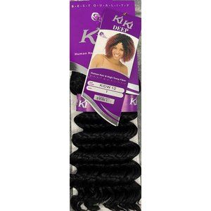 HAIR MOTION 12" Kiki Deep Weaving Human Hair/High Temp Fiber Extension #1 Black